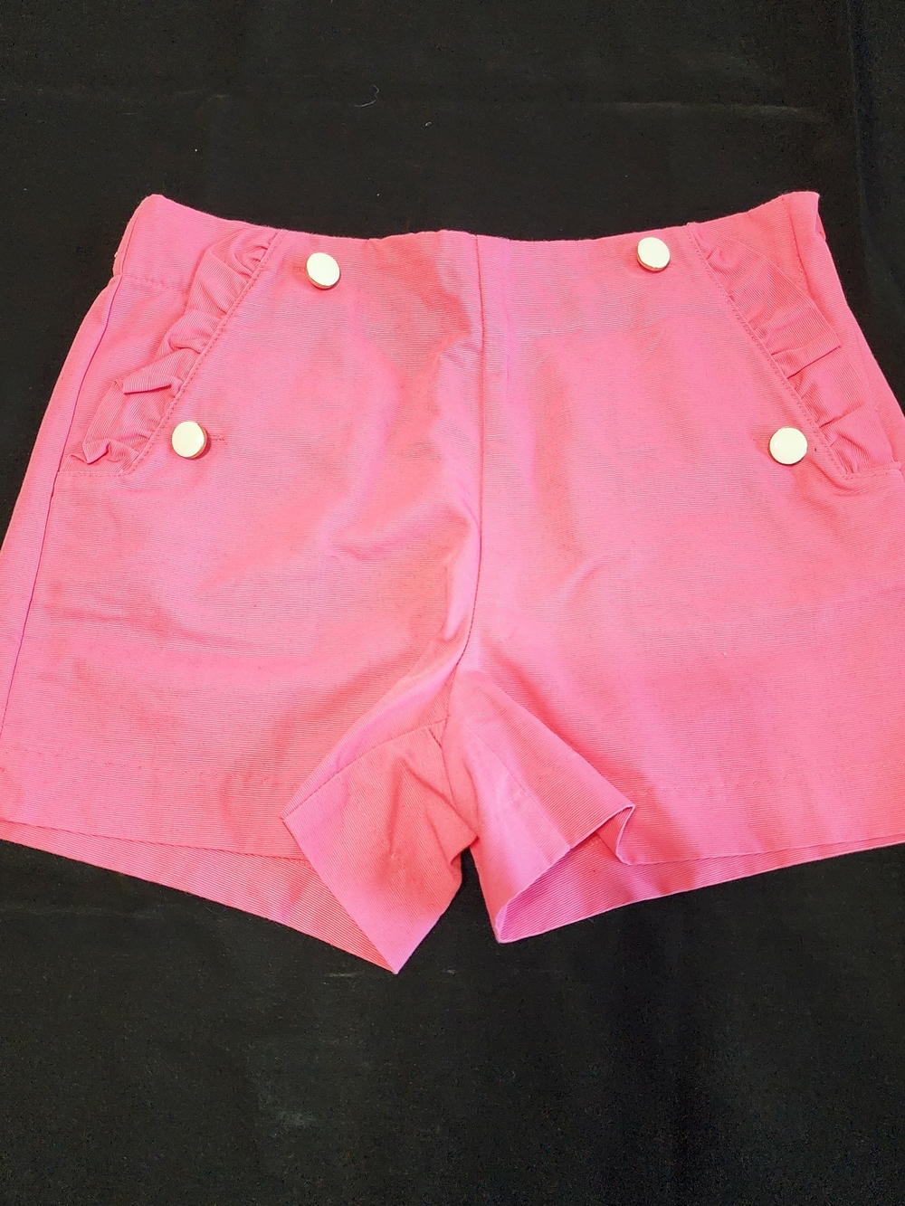 Janie and Jack Hot Pink High-Waist Button Pocket Ruffle Summer Girls Shorts